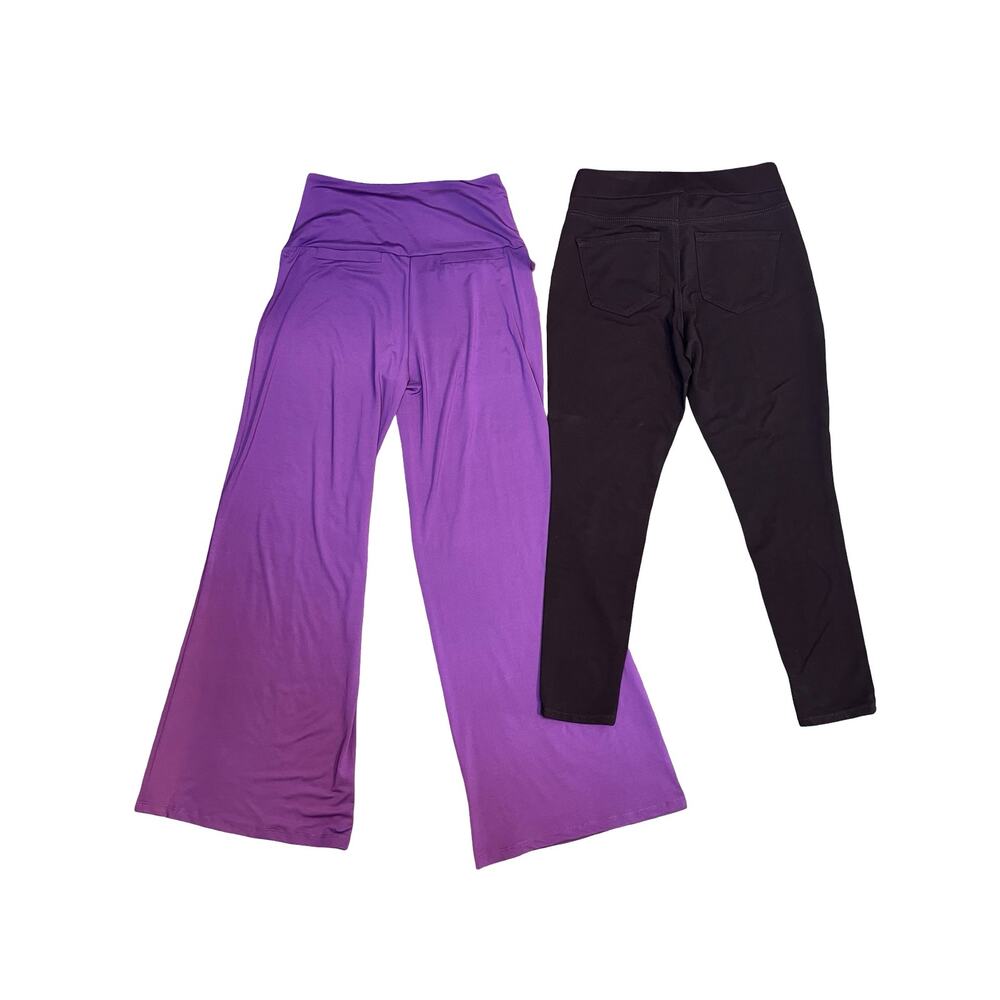 Arolina NWT Purple Comfort Pants and Nine West Skinny Black Capris 2 pc Lot S